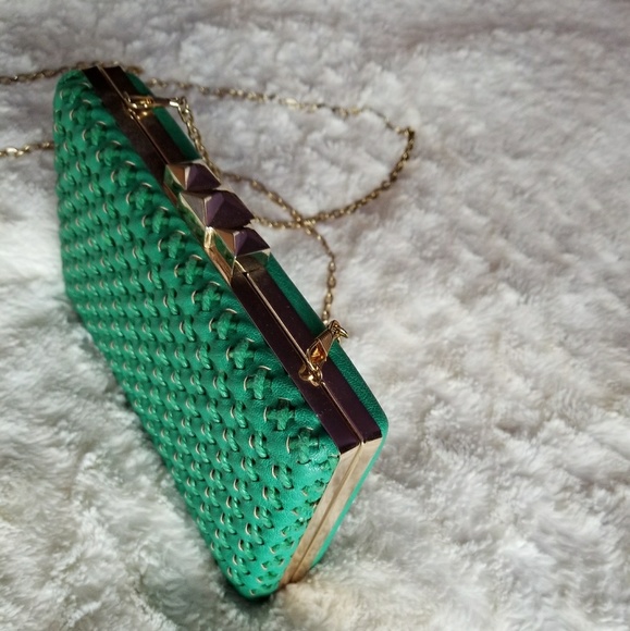 Green Clasp Shoulder Purse/Clutch - Picture 2 of 6